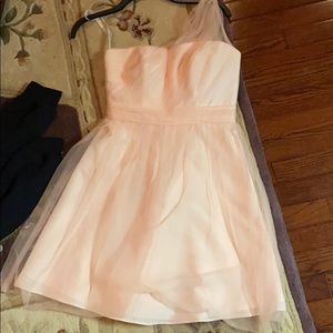 One Shoulder Tulle Mini Dress w/ Built-In Cups